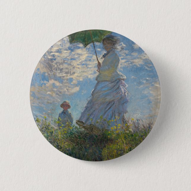 Claude Monet kvinna med en ett slags solskydd 1875 Knapp (Framsida)