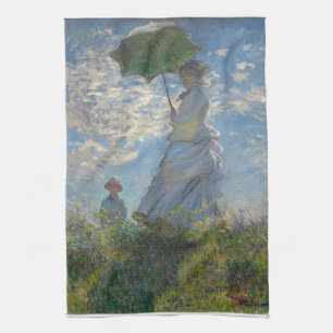 Claude Monet kvinna med en ett slags solskydd 1875 Kökshandduk
