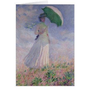 Claude Monet kvinna med en ett slags solskydd Hälsningskort
