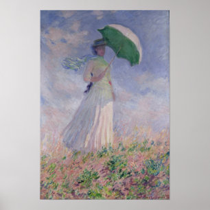 Claude Monet kvinna med en ett slags solskydd Poster