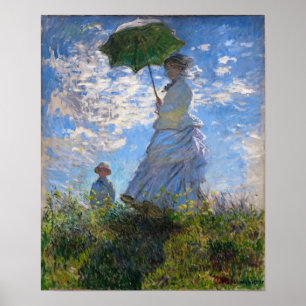 Claude Monet: Kvinna med parasol Poster
