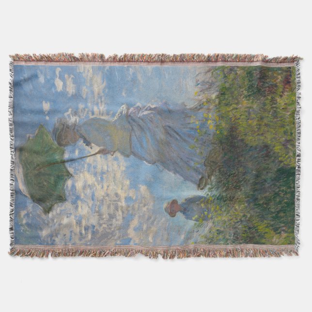 Claude Monet Kvinna med parasoll Konstverk Filt (Framsidan)