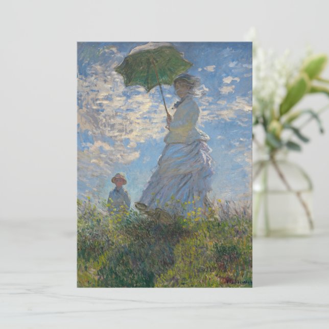 Claude Monet Kvinna med parasoll Konstverk Inbjudningar (Stående Fram)