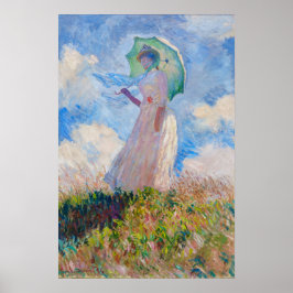 Claude Monet - Kvinna med parasoll vänd åt vänster Poster