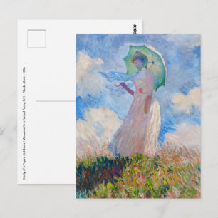 Claude Monet - Kvinna med parasoll vänd åt vänster Vykort