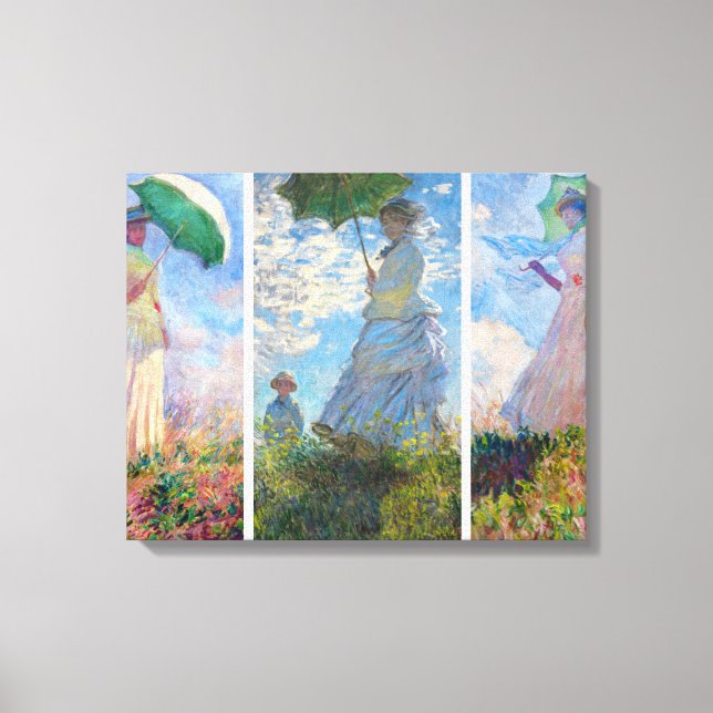 Claude Monet - Kvinna med Parasolserie Canvastryck (Framsida)