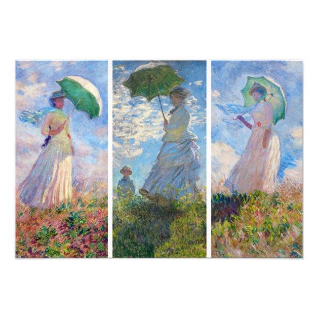 Claude Monet - Kvinna med Parasolserie Fototryck (Framsidan)
