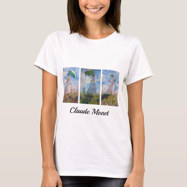 Claude Monet - Kvinna med Parasolserie T Shirt (Framsida)