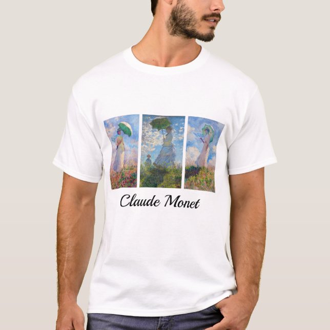 Claude Monet - Kvinna med Parasolserie T Shirt (Framsida)