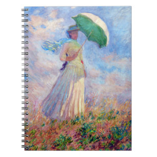 Claude Monet - Kvinna med Parasolvänd höger Anteckningsbok