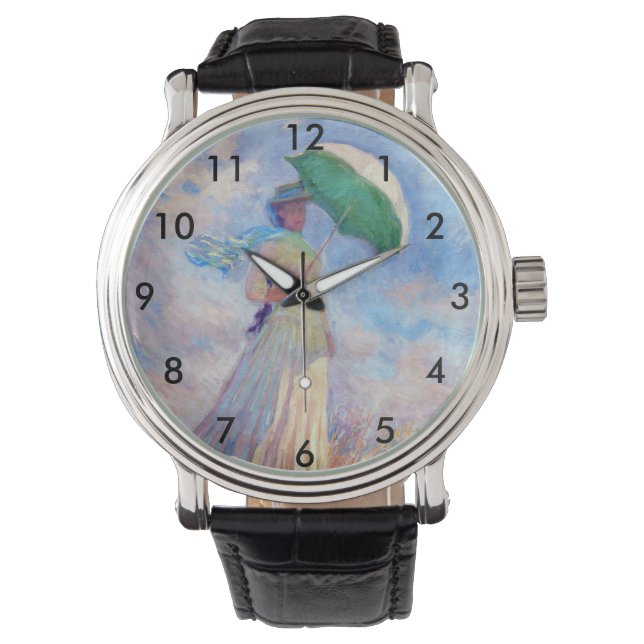 Claude Monet - Kvinna med Parasolvänd höger Armbandsur (Framsida)
