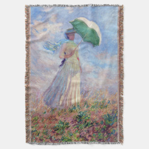Claude Monet - Kvinna med Parasolvänd höger Filt