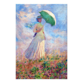 Claude Monet - Kvinna med Parasolvänd höger Fototryck