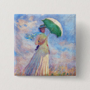 Claude Monet - Kvinna med Parasolvänd höger Knapp