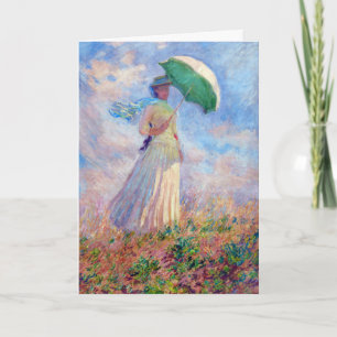Claude Monet - Kvinna med Parasolvänd höger Kort
