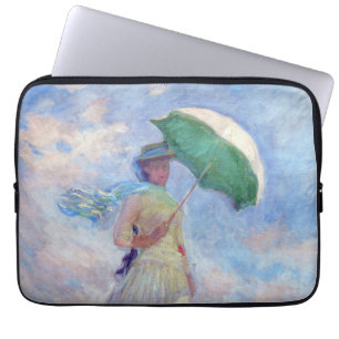 Claude Monet - Kvinna med Parasolvänd höger Laptop Fodral