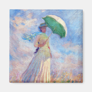 Claude Monet - Kvinna med Parasolvänd höger Magnet