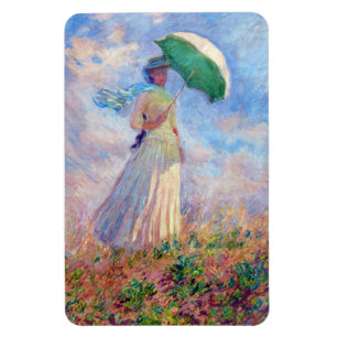 Claude Monet - Kvinna med Parasolvänd höger Magnet