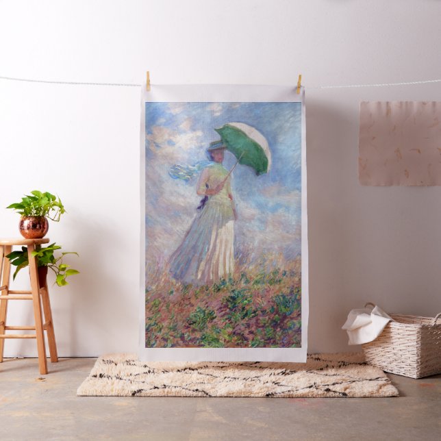 Claude Monet - Kvinna med Parasolvänd höger Tyg (In Situ)