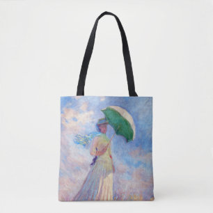 Claude Monet - Kvinna med Parasolvänd höger Tygkasse