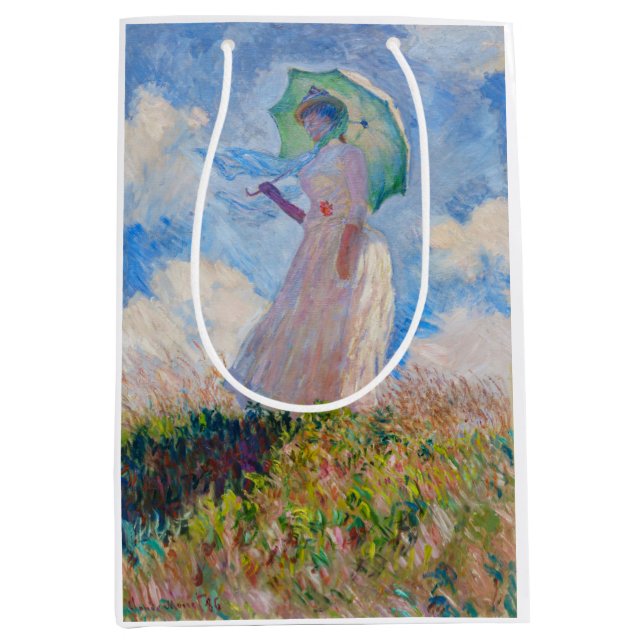 Claude Monet - Kvinna med parasolvänd lämnat (Framsidan)