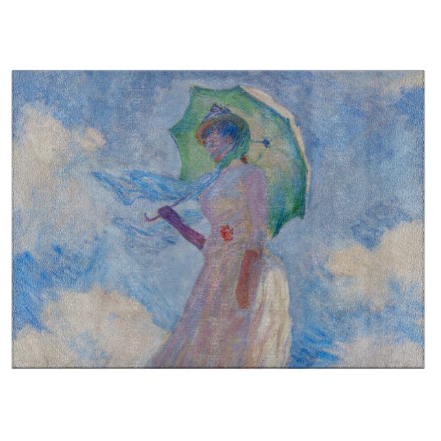 Claude Monet - Kvinna med parasolvänd lämnat (Framsidan)