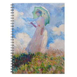 Claude Monet - Kvinna med parasolvänd lämnat Anteckningsbok