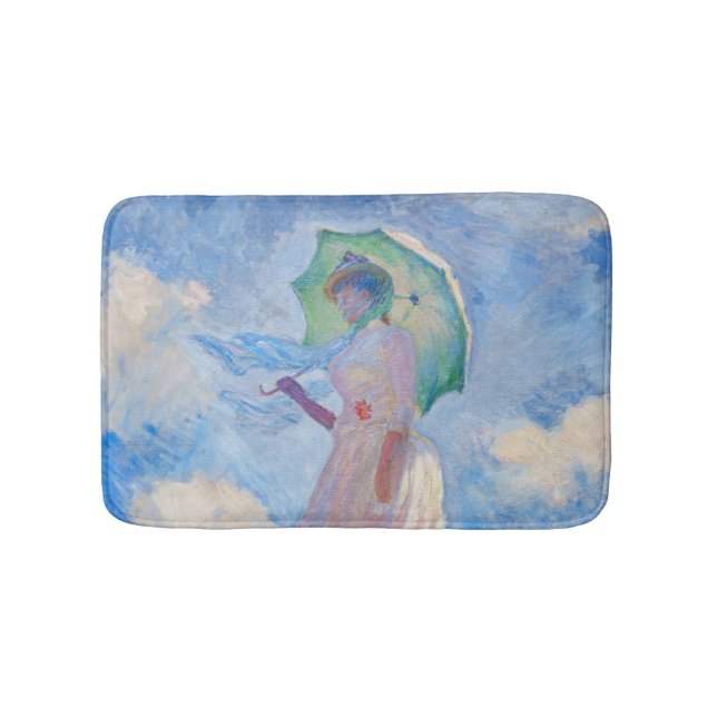 Claude Monet - Kvinna med parasolvänd lämnat Badrumsmatta (Framsidan)