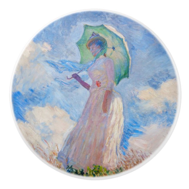 Claude Monet - Kvinna med parasolvänd lämnat Knopp (Framsidan)