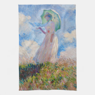 Claude Monet - Kvinna med parasolvänd lämnat Kökshandduk
