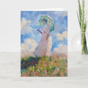 Claude Monet - Kvinna med parasolvänd lämnat Kort