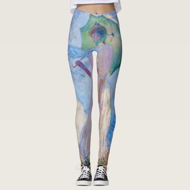 Claude Monet - Kvinna med parasolvänd lämnat Leggings (Framsida)