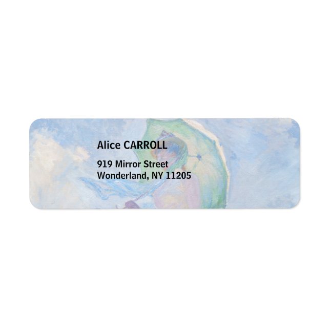 Claude Monet - Kvinna med parasolvänd lämnat Returadress Etikett (Framsidan)