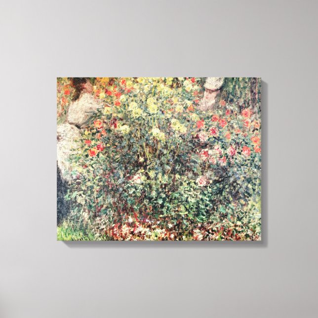 Claude Monet | Kvinnor i blommorna, 1875 Canvastryck (Framsida)