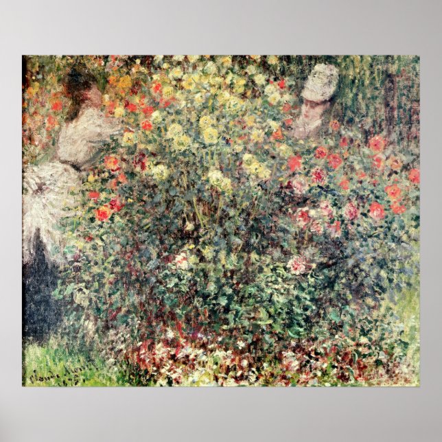 Claude Monet | Kvinnor i blommorna, 1875 Poster (Framsidan)
