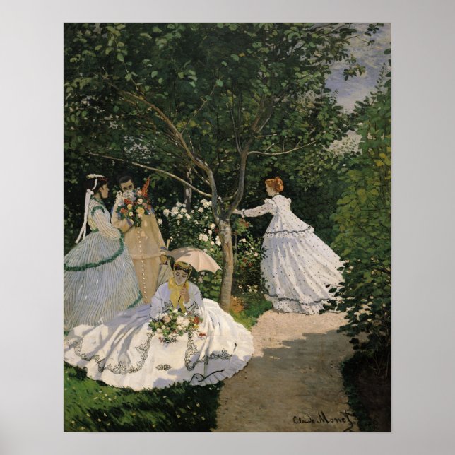 Claude Monet | Kvinnor i trädgården, 1866 Poster (Framsidan)