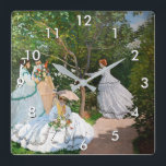 Claude Monet - Kvinnor i trädgården Fyrkantig Klocka<br><div class="desc">Kvinnor i Garden/Femmes au jardin - Claude Monet,  Oil on Canvas,  1866</div>