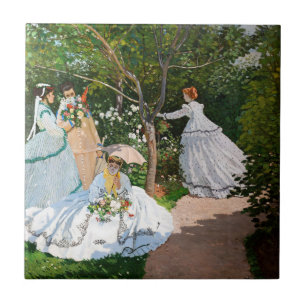 Claude Monet - Kvinnor i trädgården Kakelplatta