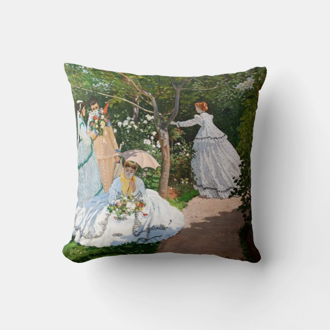 Claude Monet - Kvinnor i trädgården Kudde (Framsida)