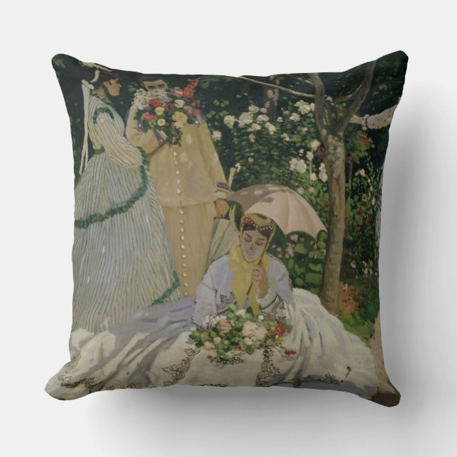 Claude Monet | kvinnor i trädgården Kudde (Framsida)