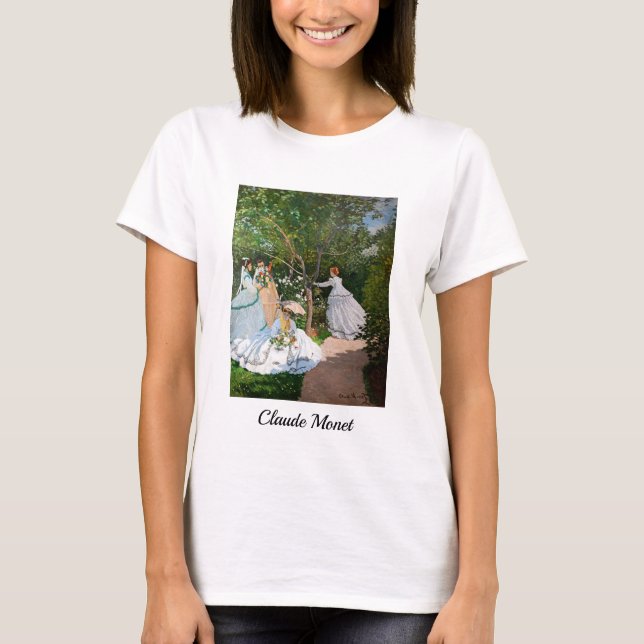 Claude Monet - Kvinnor i trädgården T Shirt (Framsida)