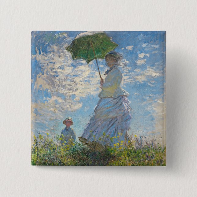 Claude Monet | Kvinnor med parasol Knapp (Framsida)