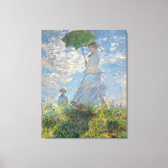 Claude Monet: Kvinnor med Parasol Madame Monet 187 Canvastryck (Framsida)