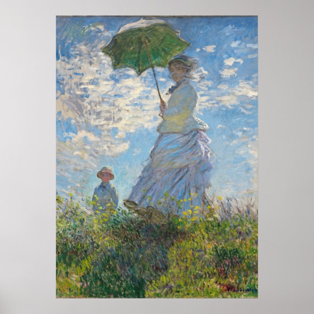 Claude Monet | Kvinnor med parasol Poster (Framsidan)