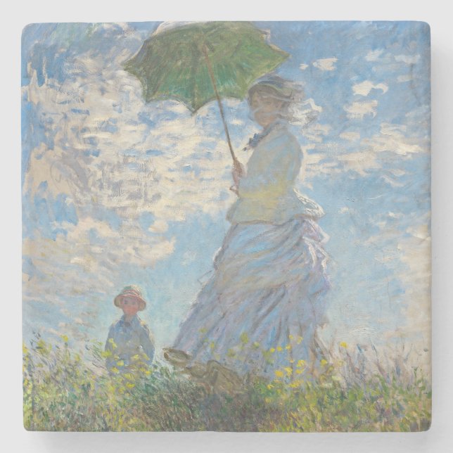 Claude Monet | Kvinnor med parasol Underlägg Sten (Framsidan)