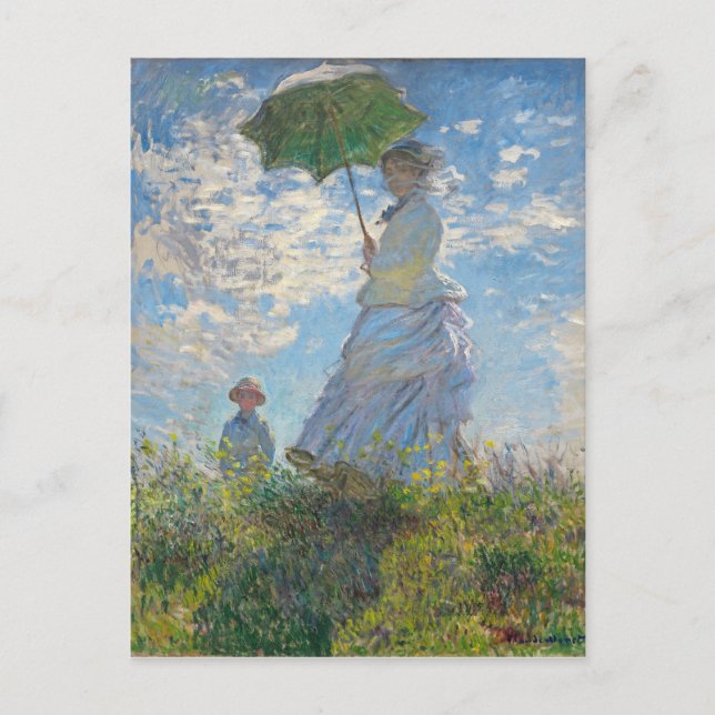 Claude Monet | Kvinnor med parasol Vykort (Framsida)