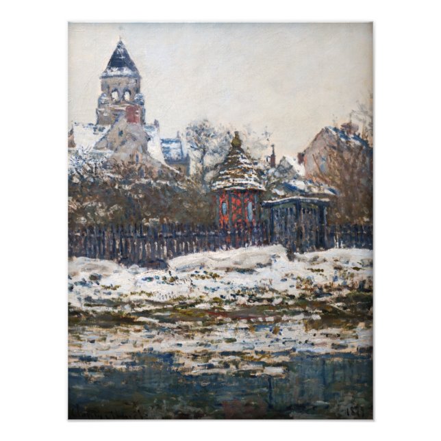 Claude Monet - kyrkan i Vetheuil Fototryck (Framsidan)