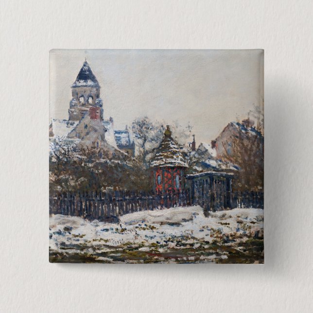 Claude Monet - kyrkan i Vetheuil Knapp (Framsida)