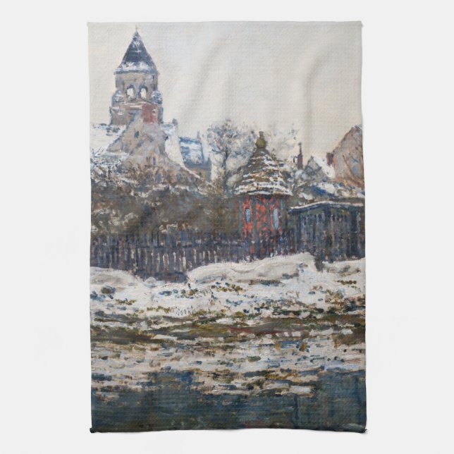 Claude Monet - kyrkan i Vetheuil Kökshandduk (Vertikal)