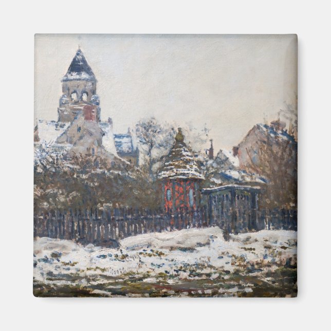 Claude Monet - kyrkan i Vetheuil Magnet (Framsidan)